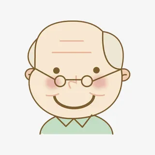 手绘老爷爷免抠