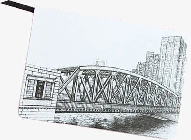 黑色都市文艺场景大桥免抠
