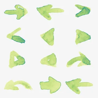 水彩箭头小插画免抠