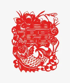 喜字剪纸免抠