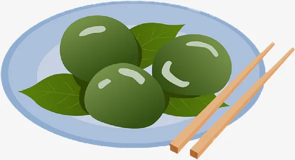 手绘清明青团免抠