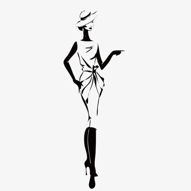 摩登带帽女郎免抠