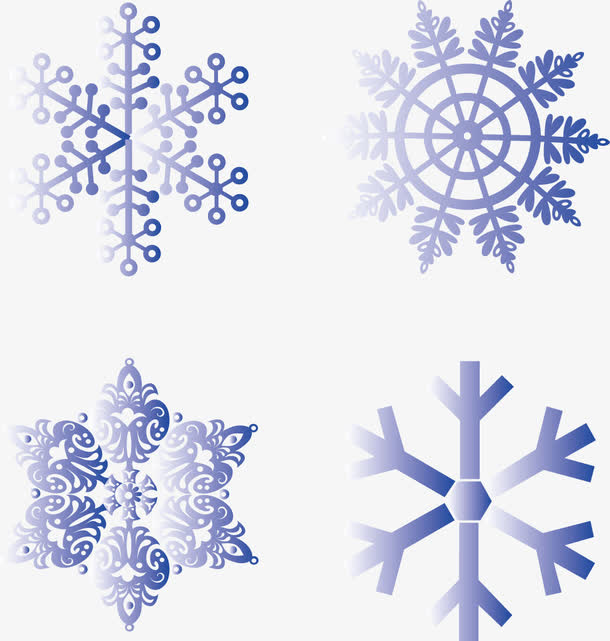 雪花矢量漫天飞雪素材免抠