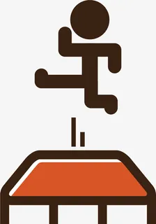 咖啡色扁平蹦床小人免抠