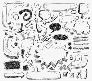 线条手绘元素免抠