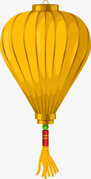 矢量手绘黄色灯笼免抠