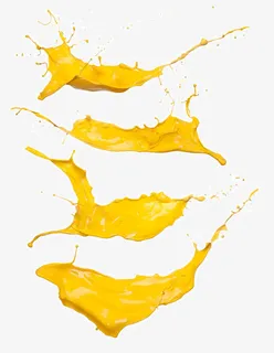 黄色漂浮喷溅油漆免抠