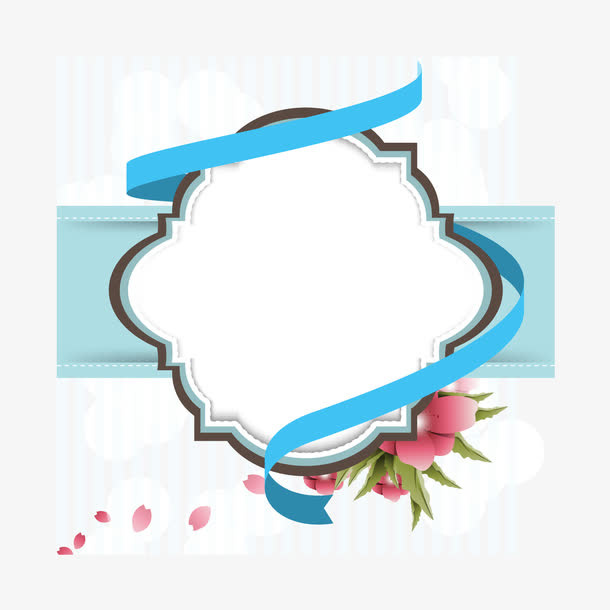 淡蓝色花卉文案背景装饰图