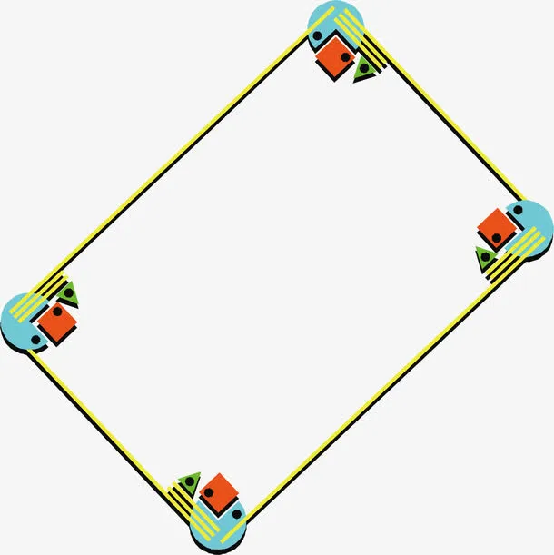 日系斜线边框免抠