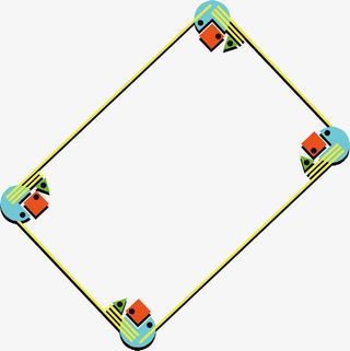 日系斜线边框免抠