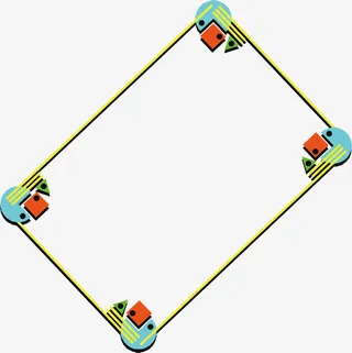 日系斜线边框免抠