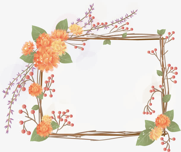 手绘花卉装饰免抠