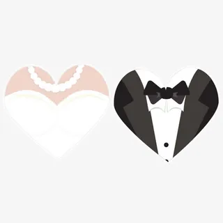 心形新郎新娘免抠