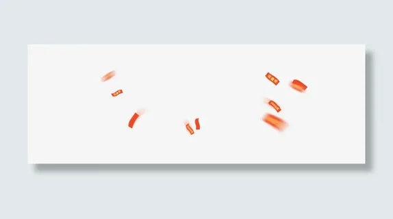 飞舞红色底纹现金劵免抠