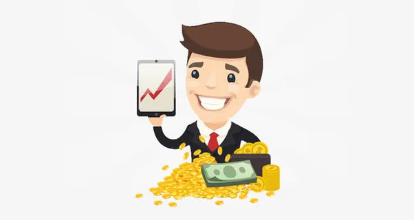 理财股票股市男人金币免抠