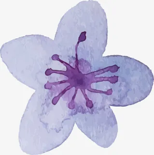 淡紫色水墨花卉图案免抠 淡紫色水墨花卉图案免抠