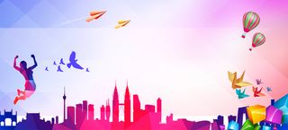 开学季奔跑的青春渐变海报背景高清