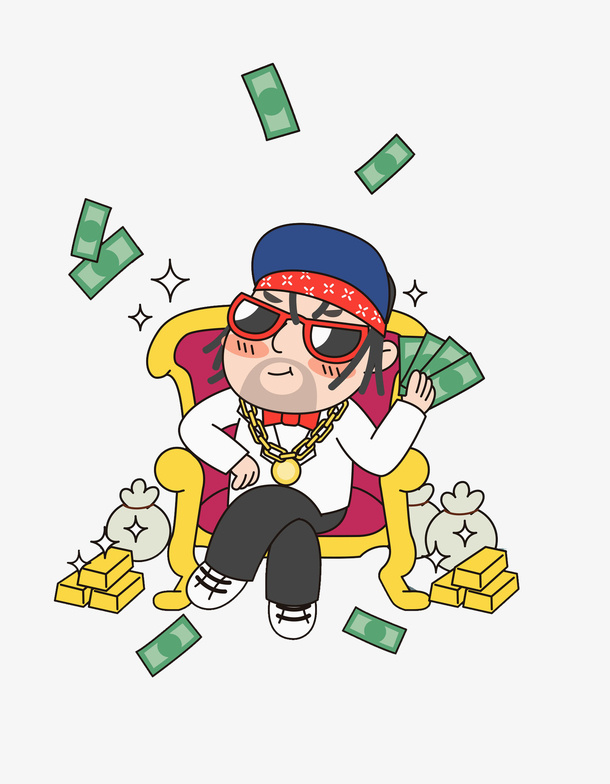 卡通有钱男人免抠图免抠