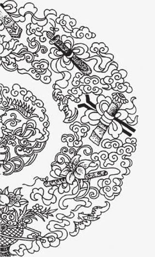 黑色大气复古龙纹免抠