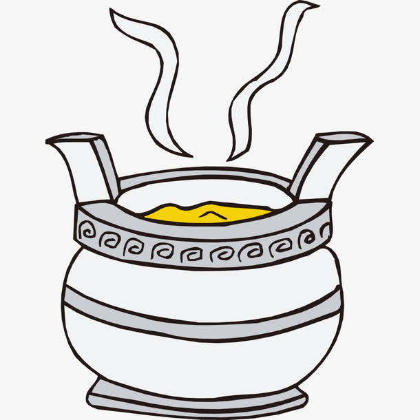 手绘香炉图案免抠