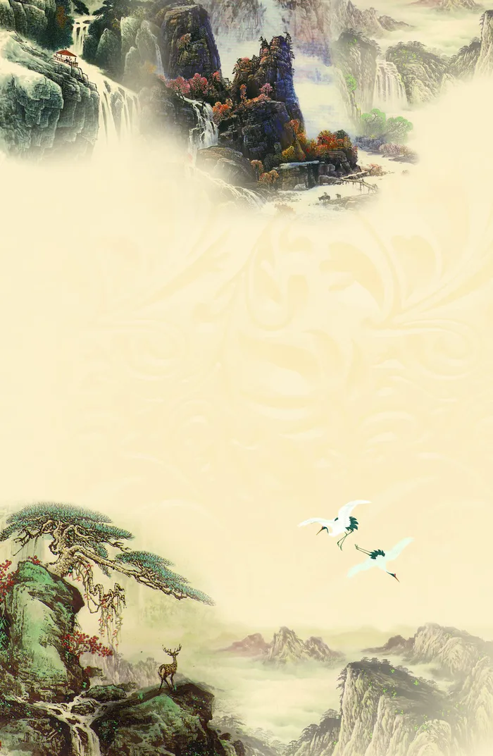 中国风水墨画背景高清