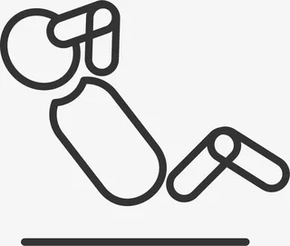 黑色仰卧起坐火柴人免抠