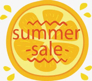 柠檬片打折标签免抠