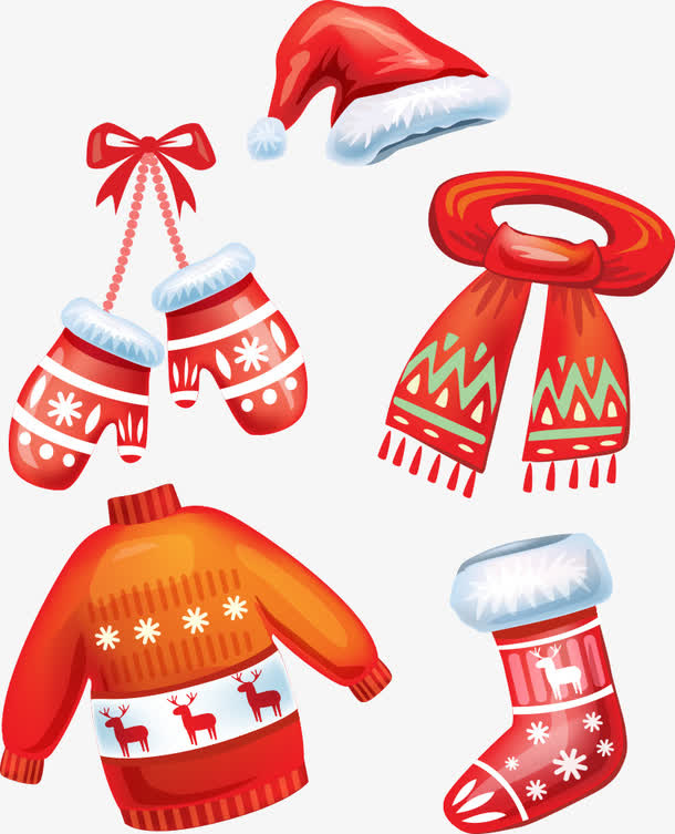 矢量圣诞服饰免抠