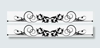 欧美经典黑色矢量花纹边框免免抠