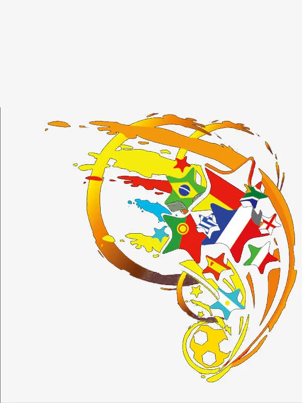 有质感的彩色足球设计元素免抠