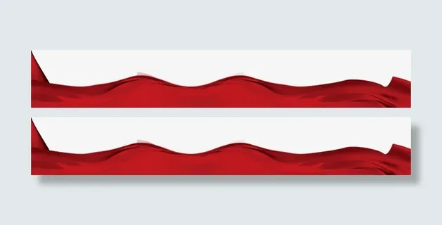 唯美精美红色飘带底边装饰免抠