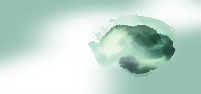 水墨晕染简约绿色海报高清