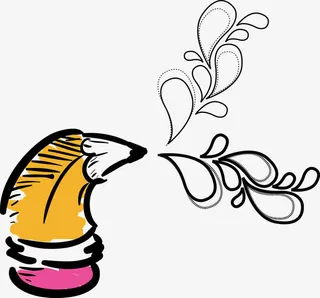 矢量手绘铅笔喷枪免抠