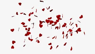 飘落的心形花瓣红色免抠