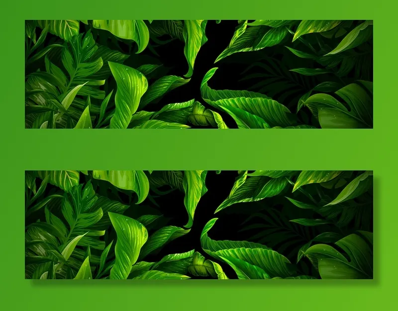 小清新手绘叶子植物花草高清卡通手绘背景
