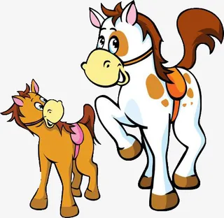 大白马和小黄马免抠