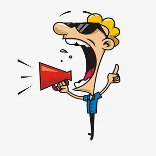 喊喇叭的卡通人免抠