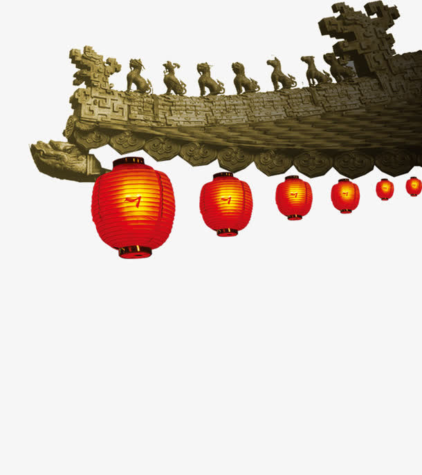 元宵节建筑素材免抠