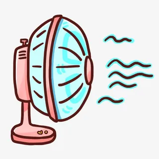 卡通电风扇吹风免抠