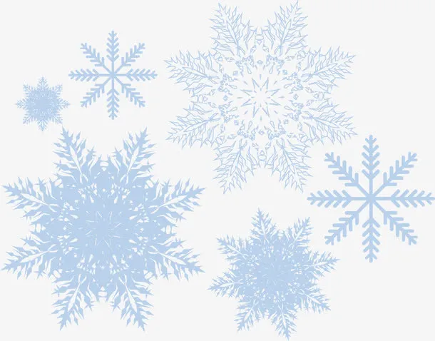 雪花淡蓝色矢量素材冰晶免抠