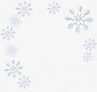 冬季美丽灰色雪花免抠