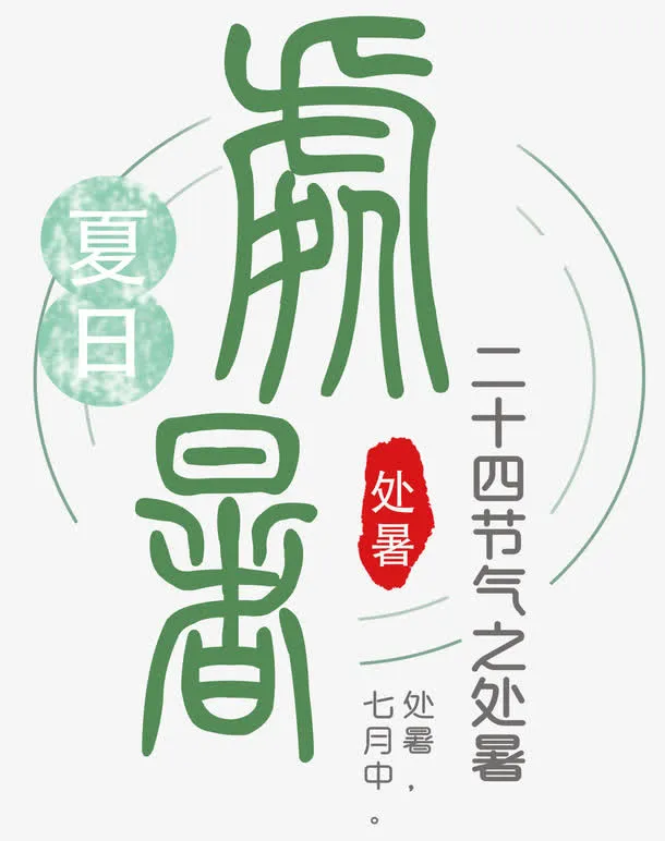 处暑中国风艺术字免费下载免抠