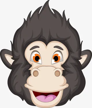 黑色卡通大猩猩免抠