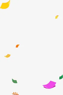 飘落的多彩纸片免抠