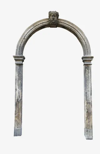 中国风陈年石材门框免抠