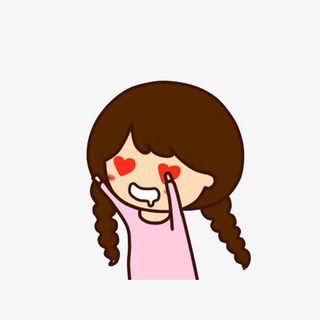 卡通花痴眼冒爱心女孩免抠