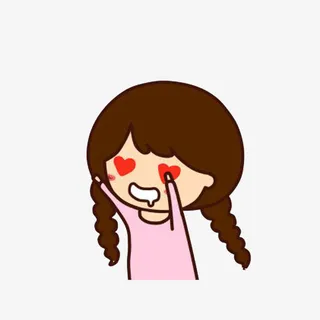 卡通花痴眼冒爱心女孩免抠