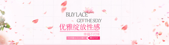 粉色烂漫花瓣PSD分层模板淘宝banner高清