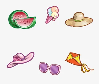 夏日可爱装饰元素免抠
