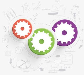 白色齿轮矢量免抠